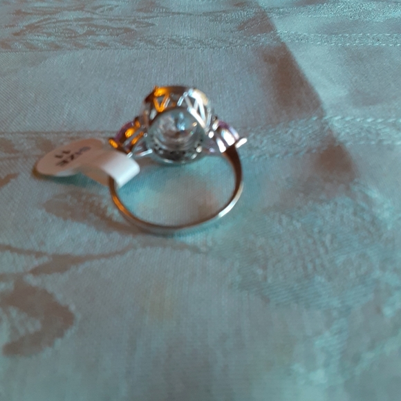 White and Pink Topaz Statement Ring size 11 - Picture 7 of 7